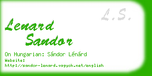 lenard sandor business card