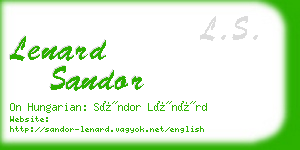 lenard sandor business card
